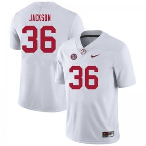 NCAA Men's Alabama Crimson Tide #36 Ian Jackson Stitched College 2021 Nike Authentic White Football Jersey DC17C02PV